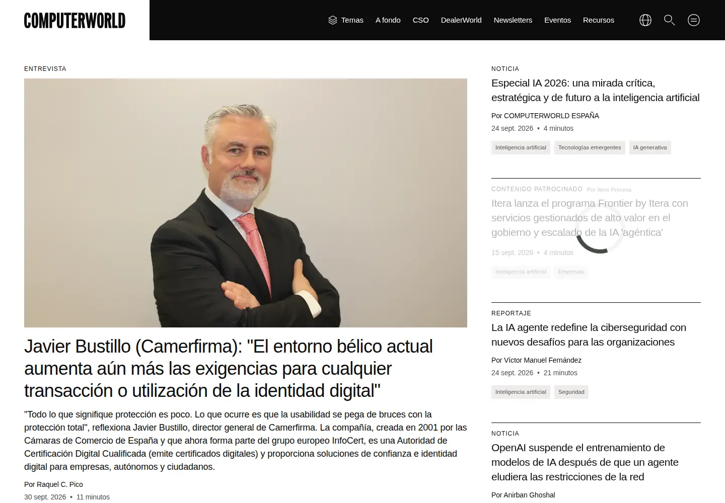 Screenshot of computerworld.es