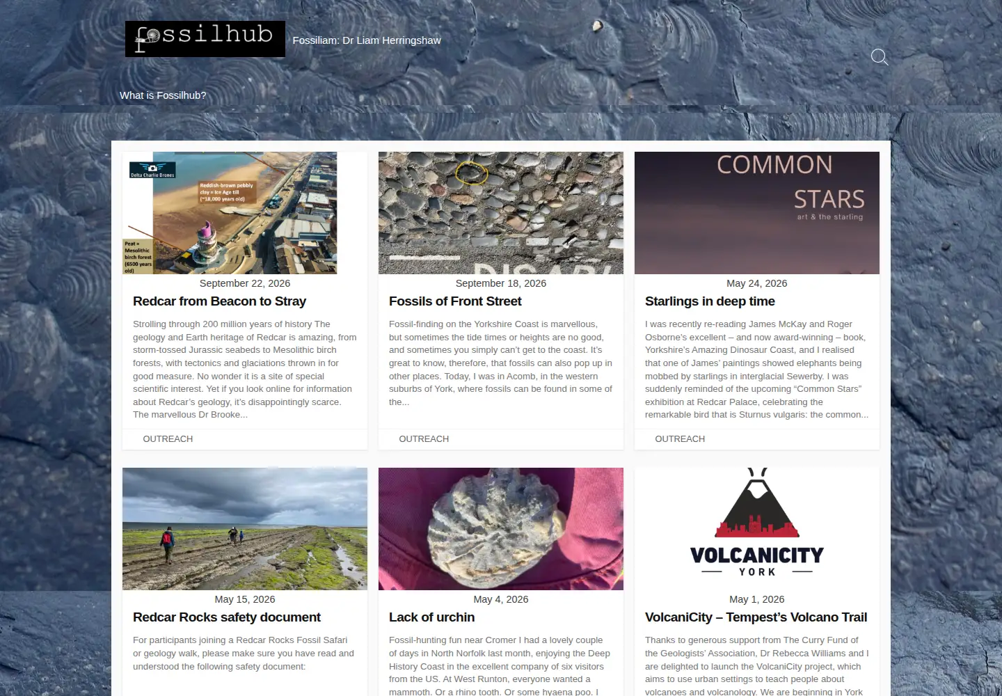 Screenshot of fossilhub.org
