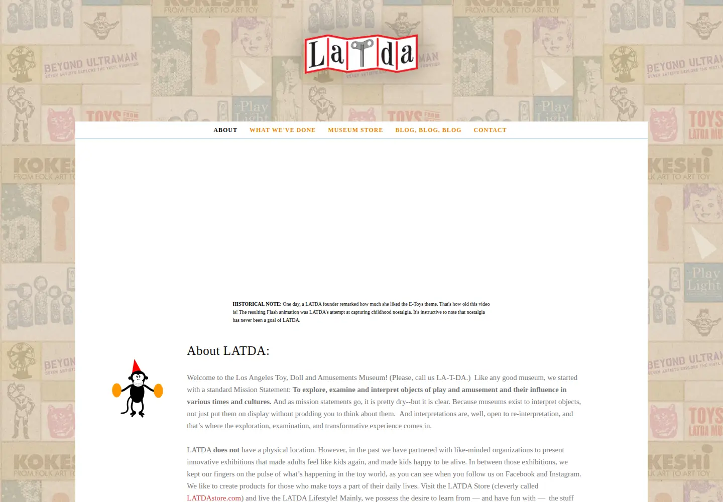 Captured homepage of latdamuseum.org in the current scan