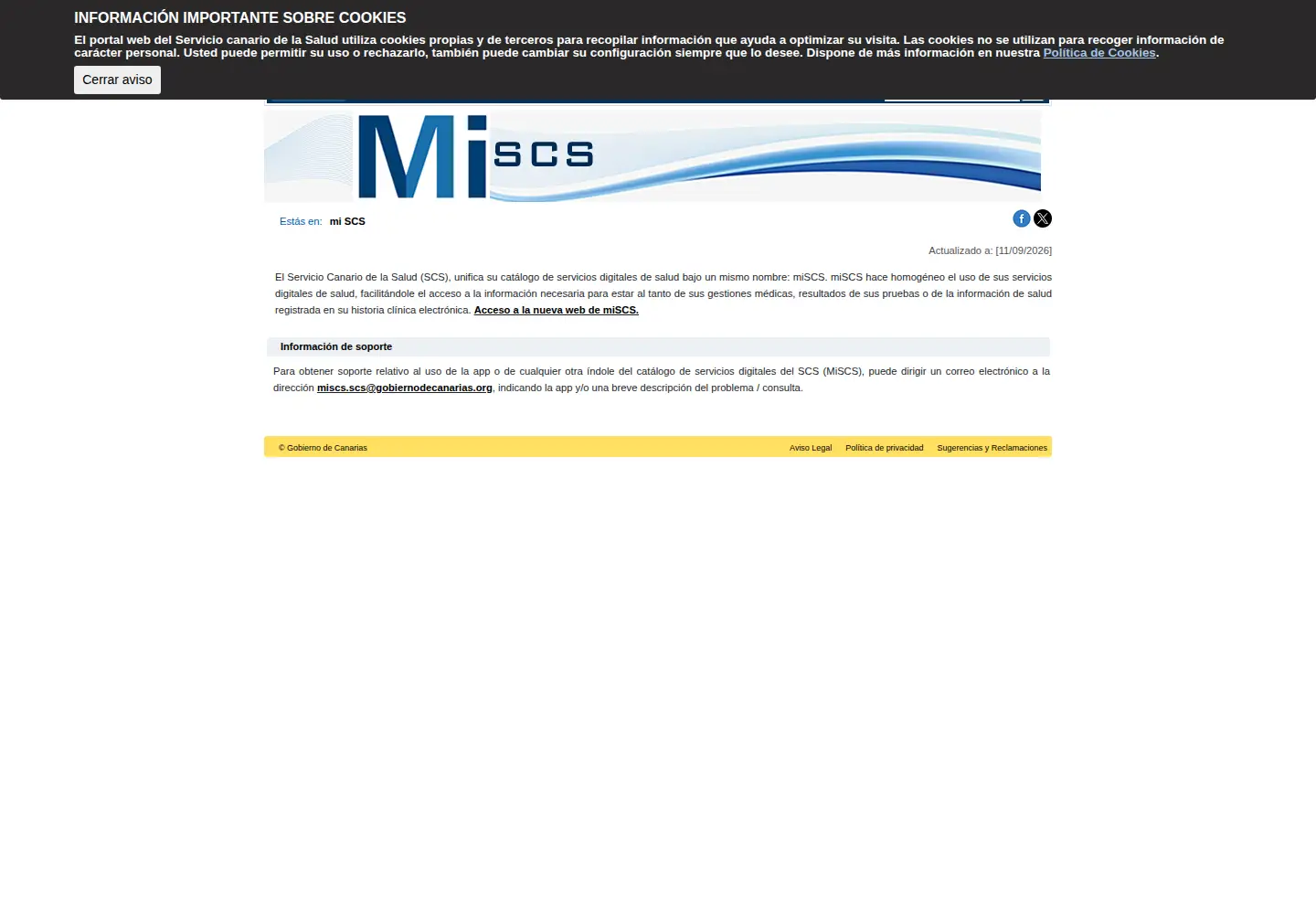 Captured homepage of miscs.org in the current scan