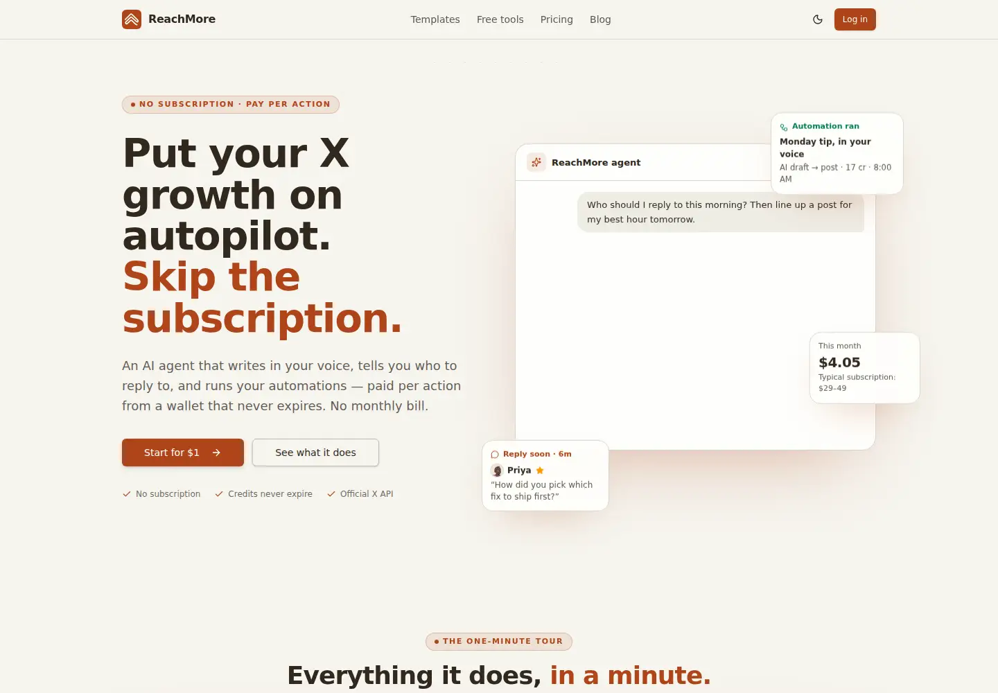 Captured homepage of reachmore.co in the current scan