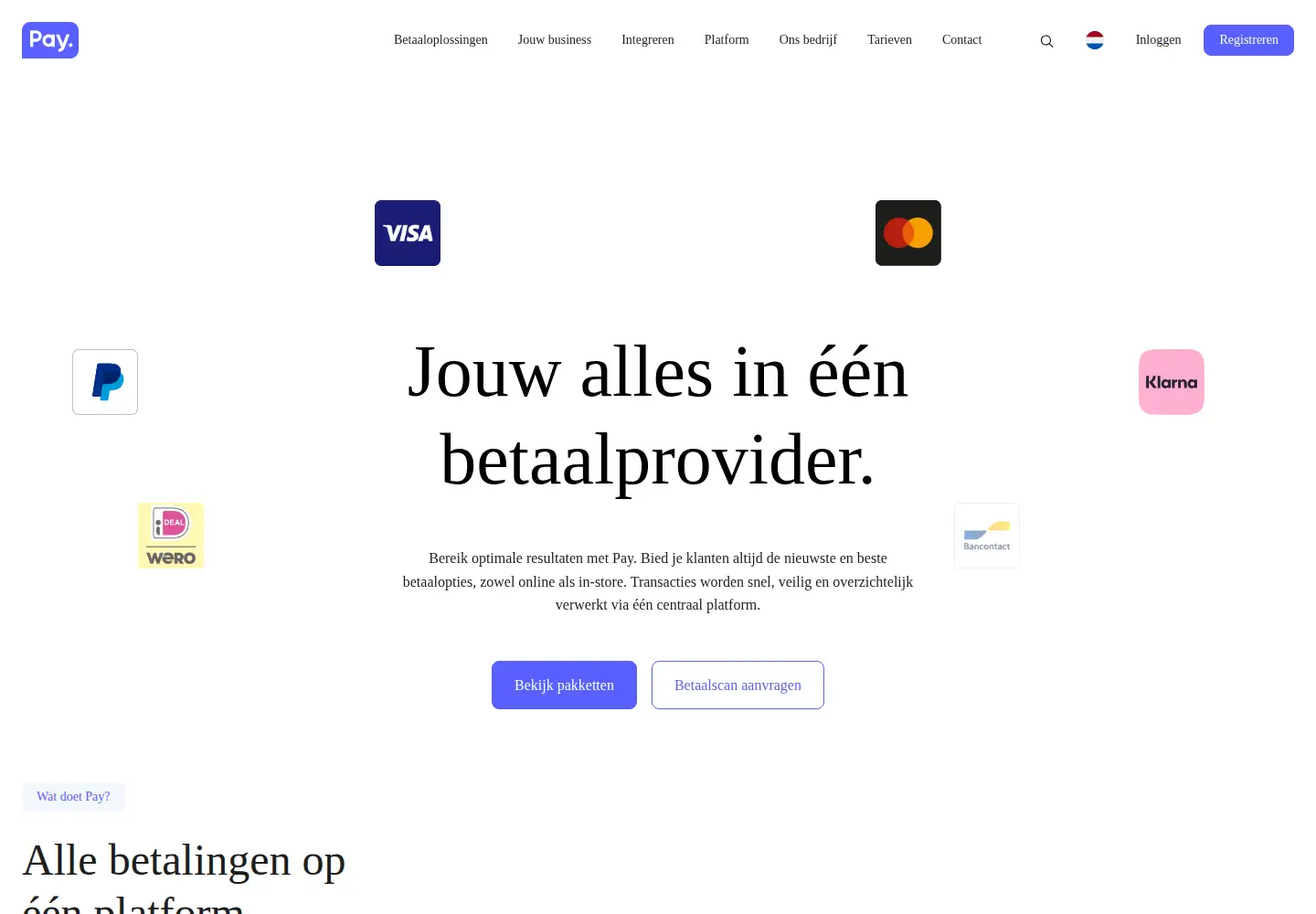 Screenshot of pay.nl