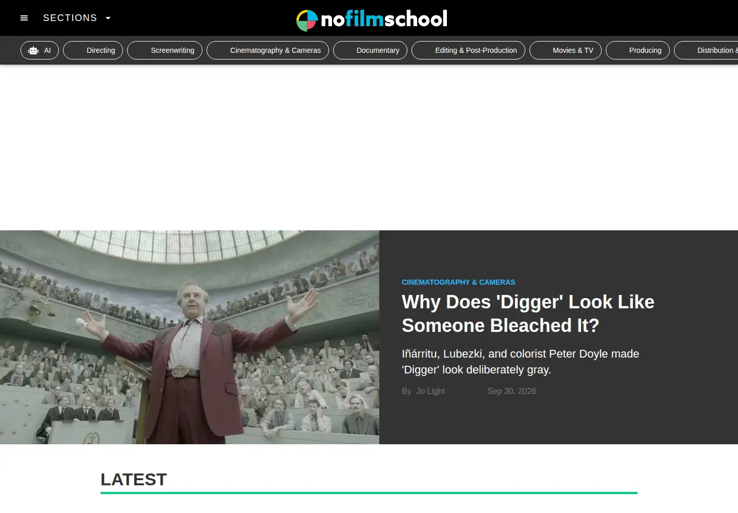 Screenshot of nofilmschool.com