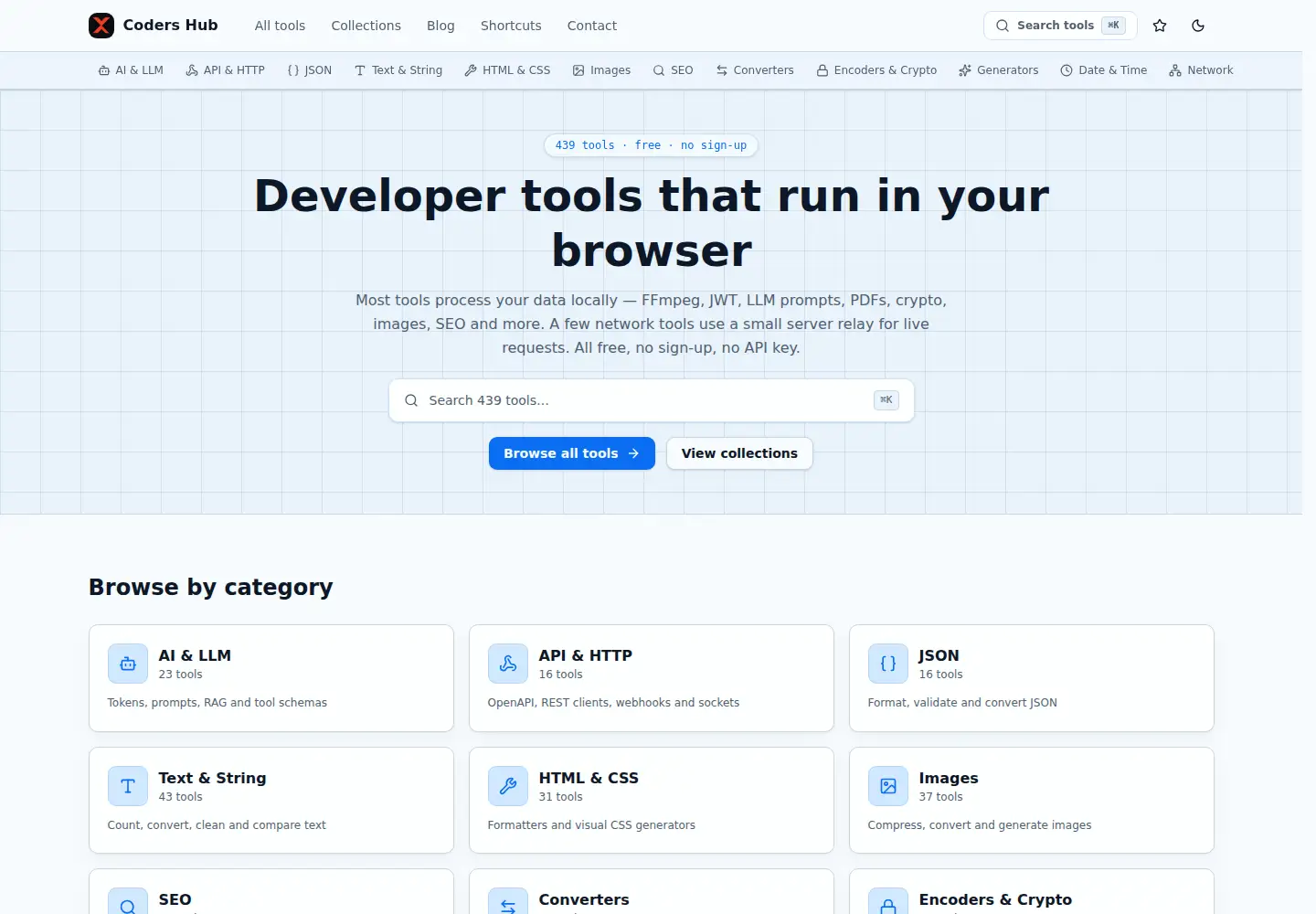 Captured homepage of coders-hub.com in the current scan