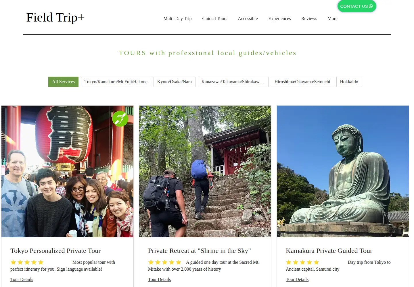 Captured homepage of fieldtripplus.com in the current scan