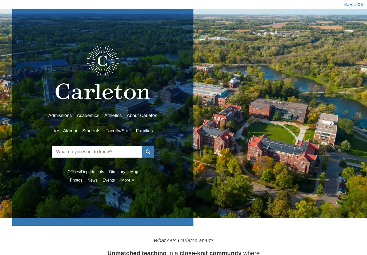 Screenshot of carleton.edu