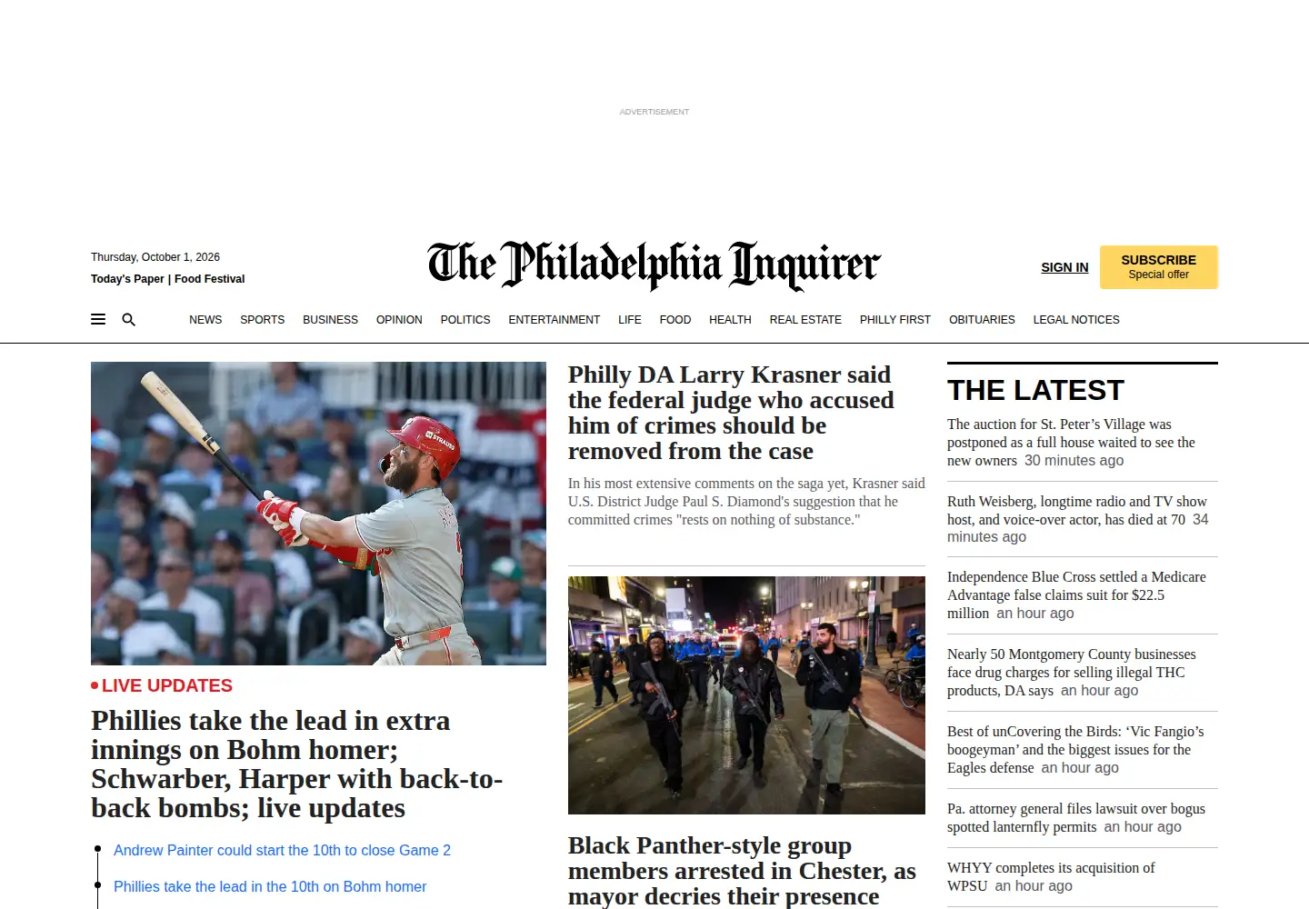 Screenshot of philly.com