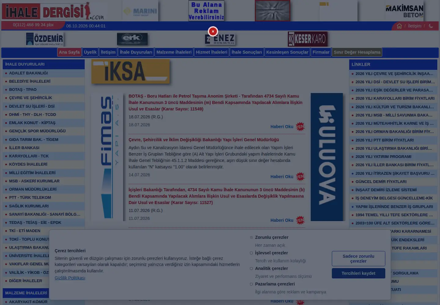 Screenshot of ihaledergisi.com