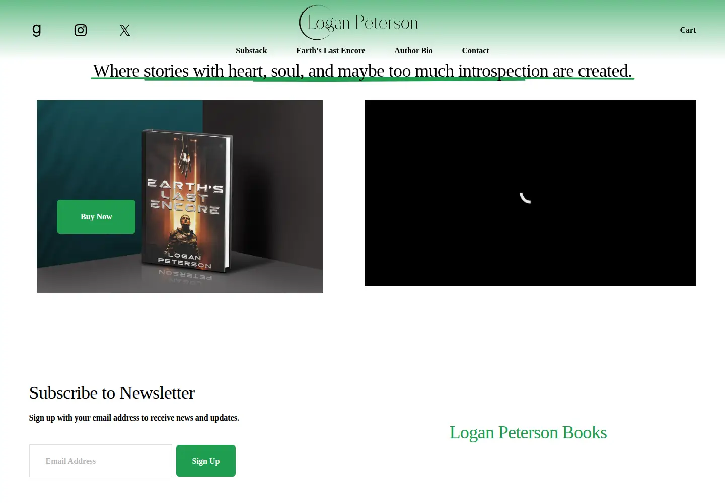 Captured homepage of logantpeterson.com in the current scan