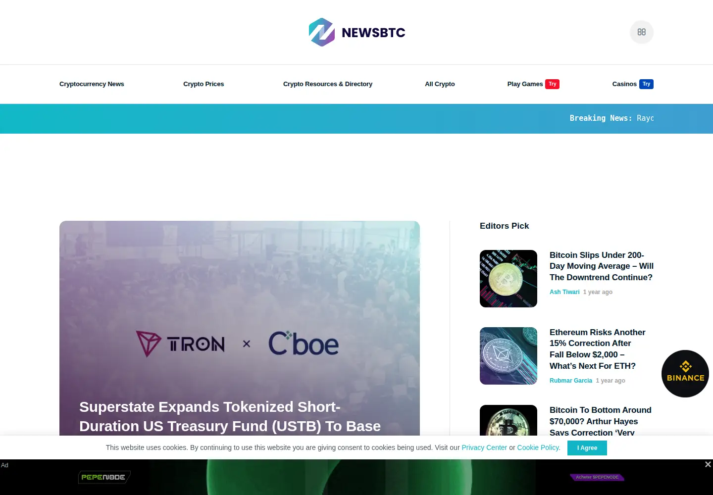 Screenshot of newsbtc.com