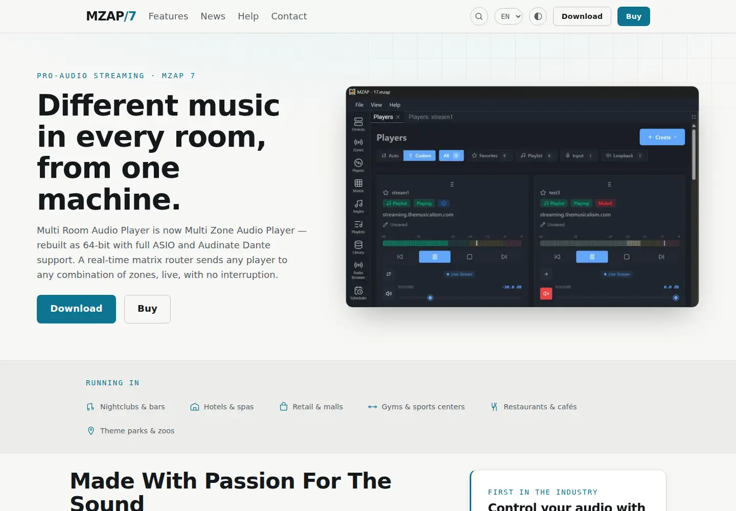 Screenshot of multiroomaudioplayer.com