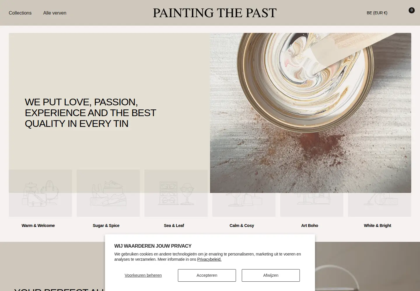 Captured homepage of paintingthepast.com in the current scan