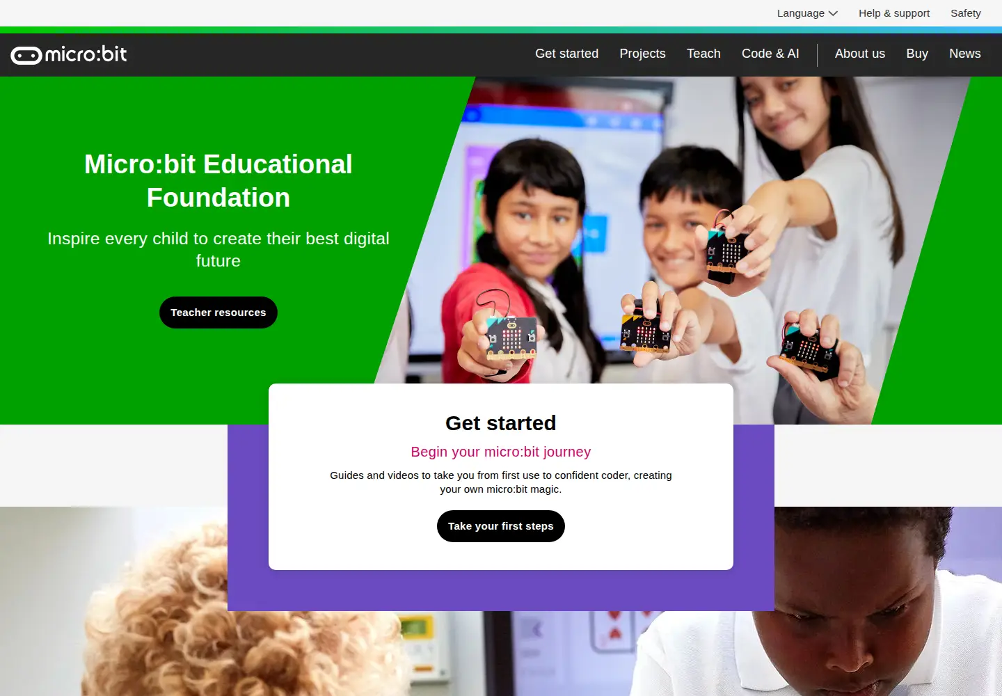 Screenshot of microbit.org