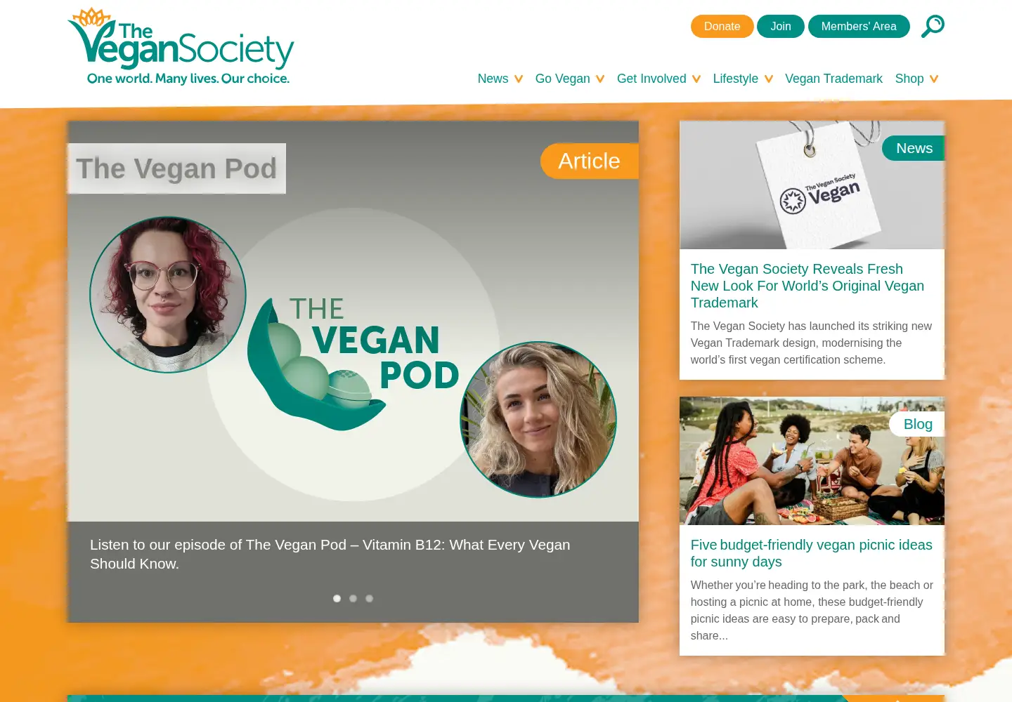 Screenshot of vegansociety.com