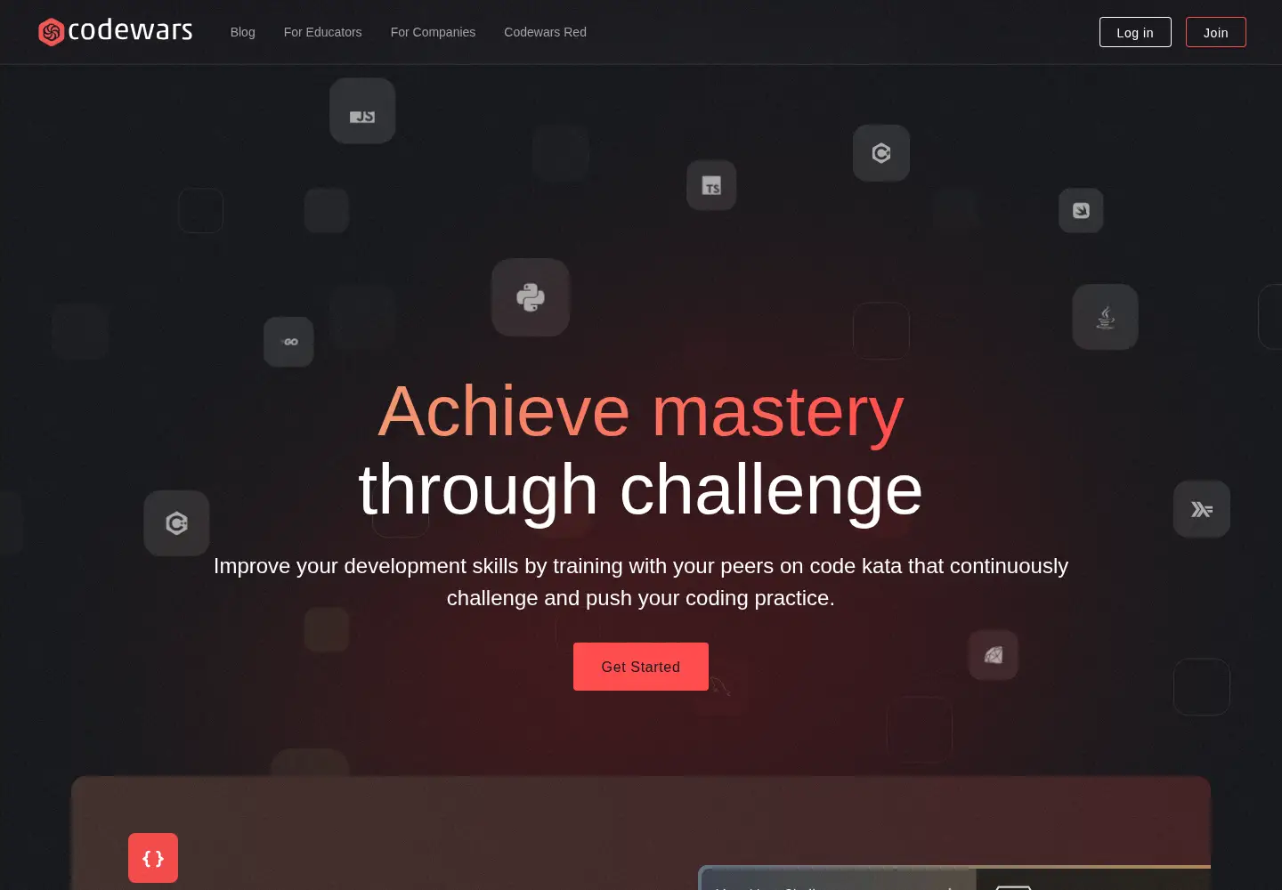Screenshot of codewars.com