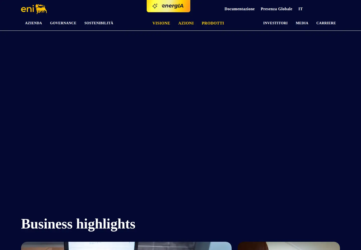 Screenshot of eni.com