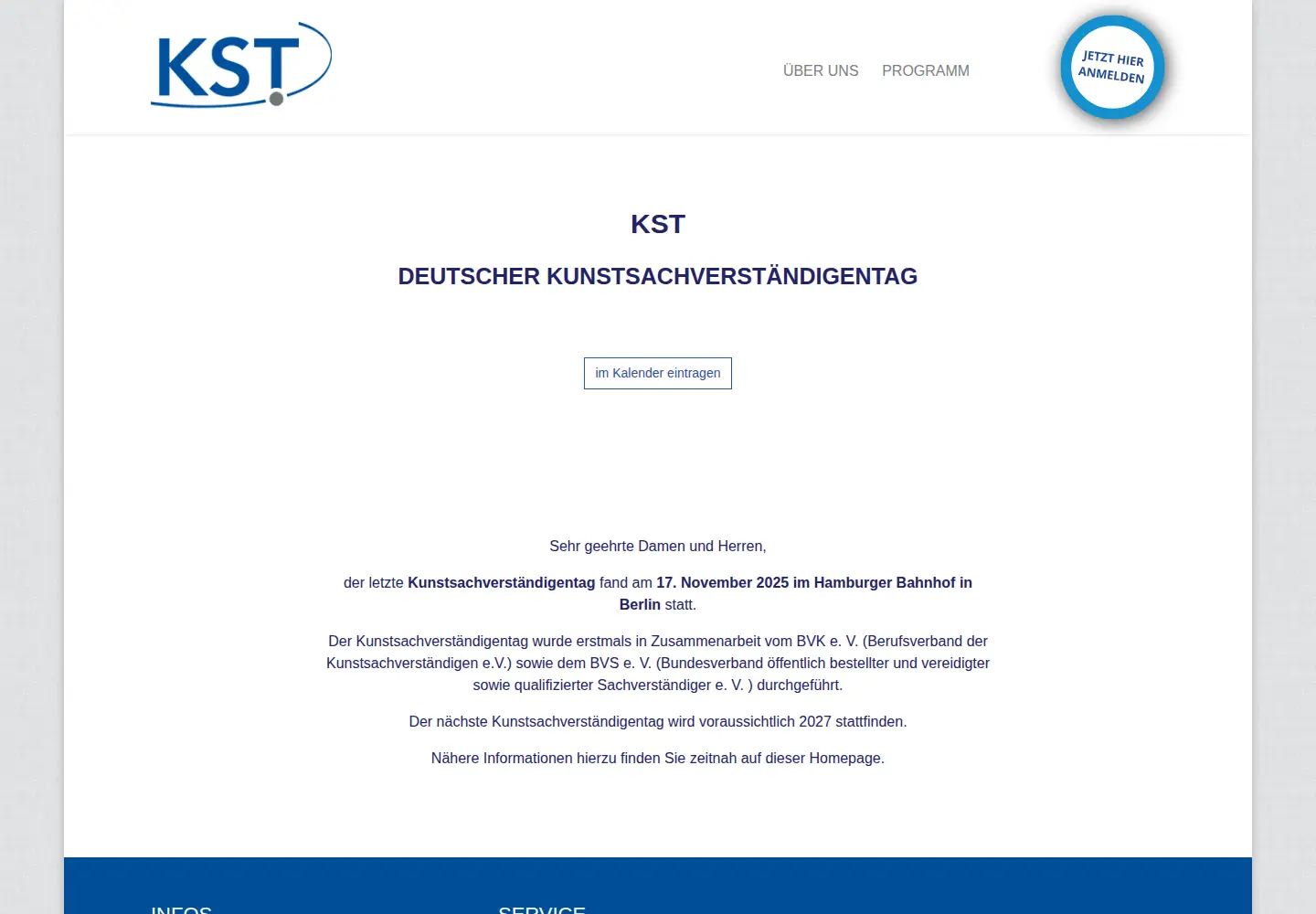 Screenshot of deutscher-kunstsachverstaendigentag.de