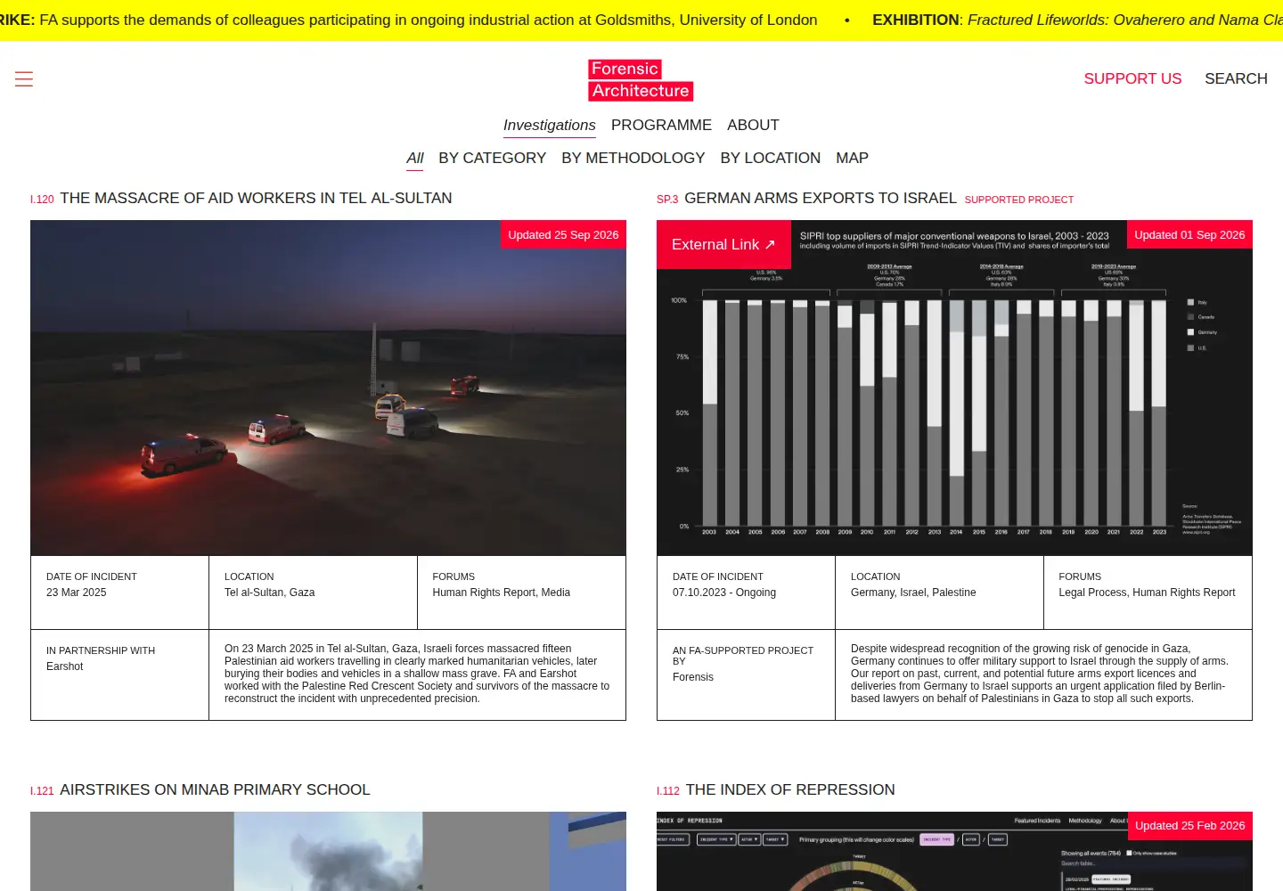 Screenshot of forensic-architecture.org