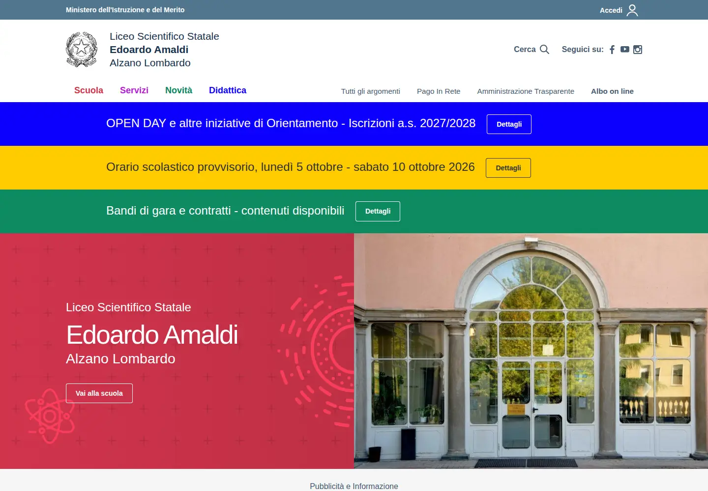 Screenshot of liceoamaldi.edu.it