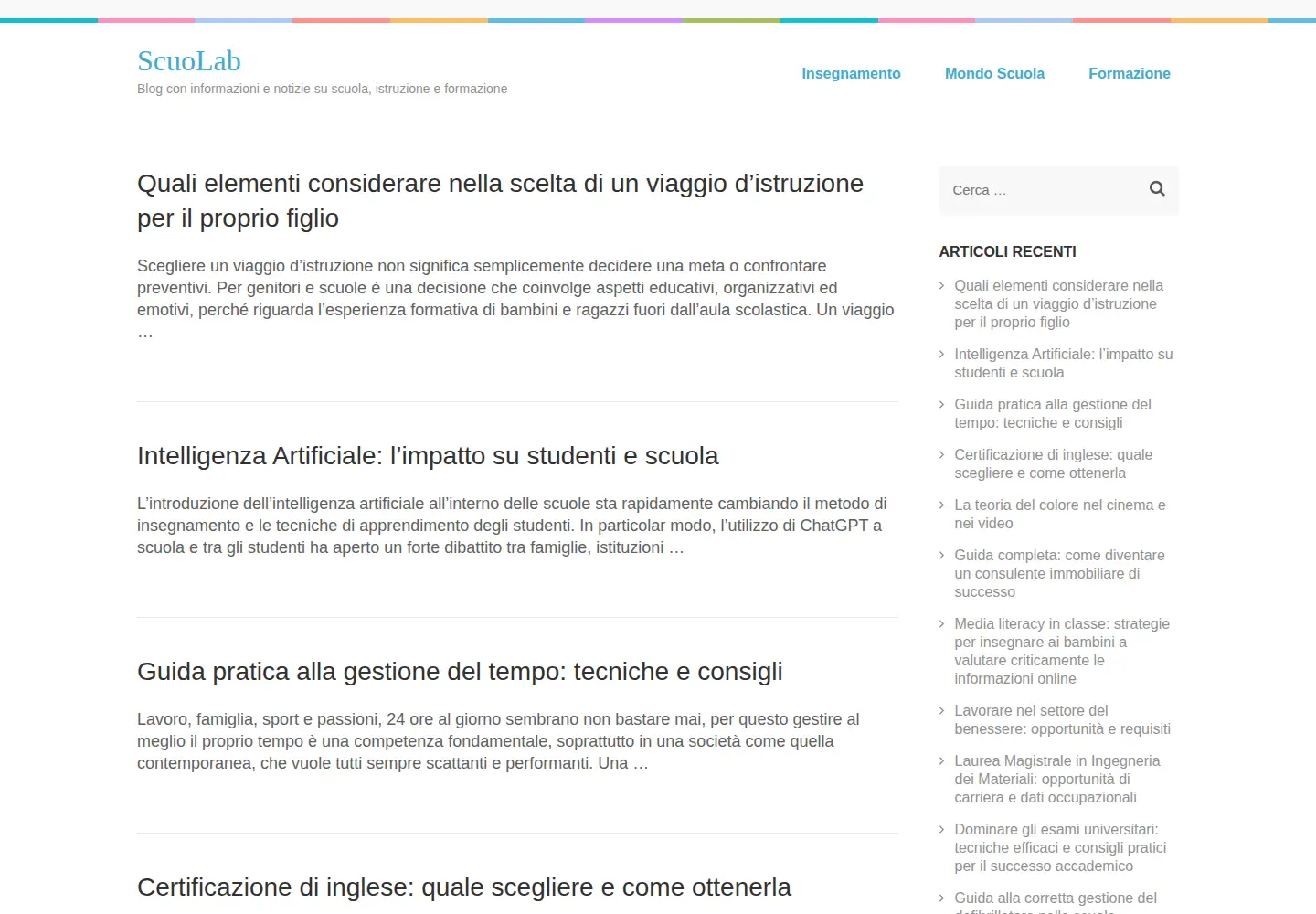 Captured homepage of scuolab.it in the current scan
