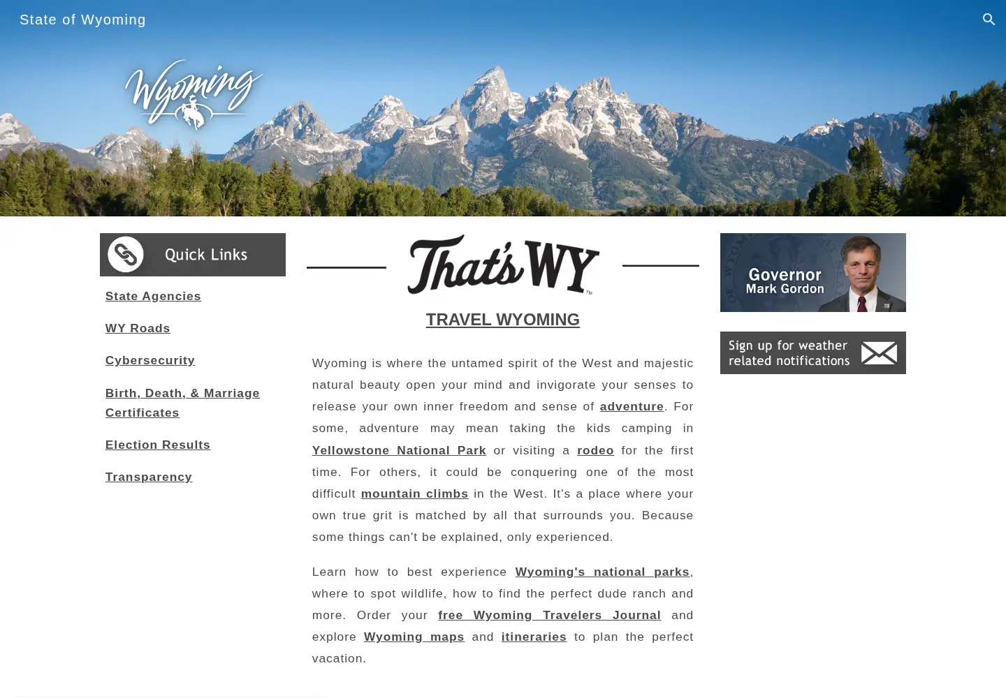 Screenshot of wy.gov