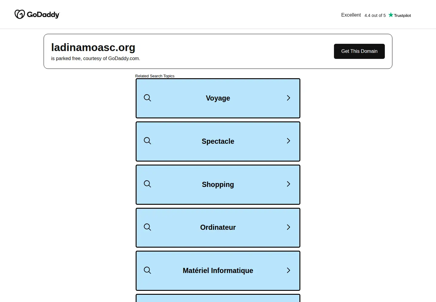 Captured homepage of ladinamoasc.org in the current scan