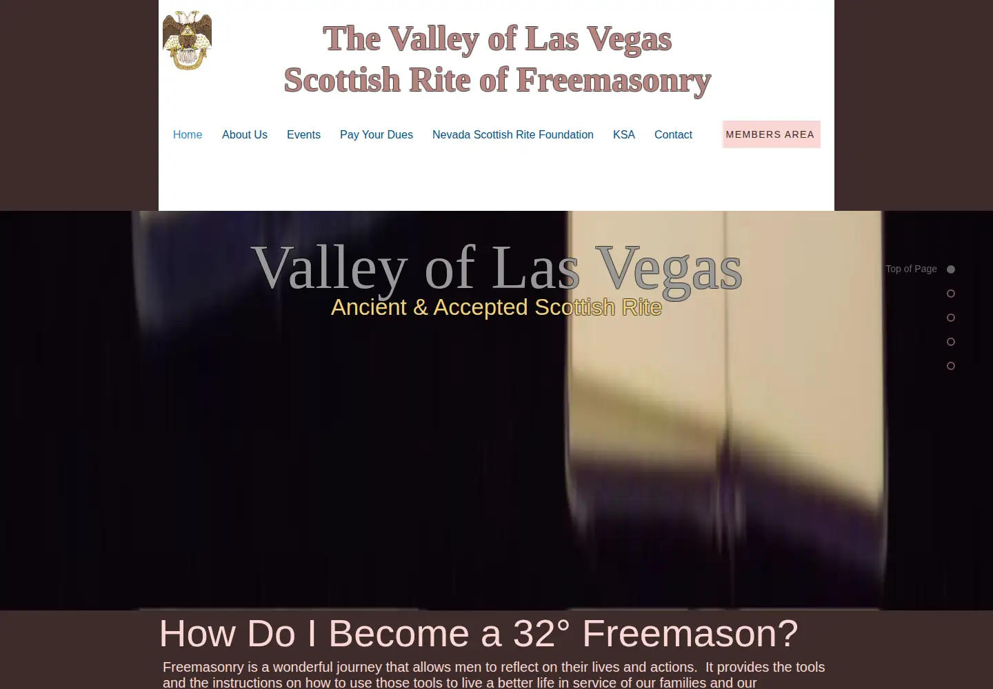 Screenshot of lasvegasscottishrite.org