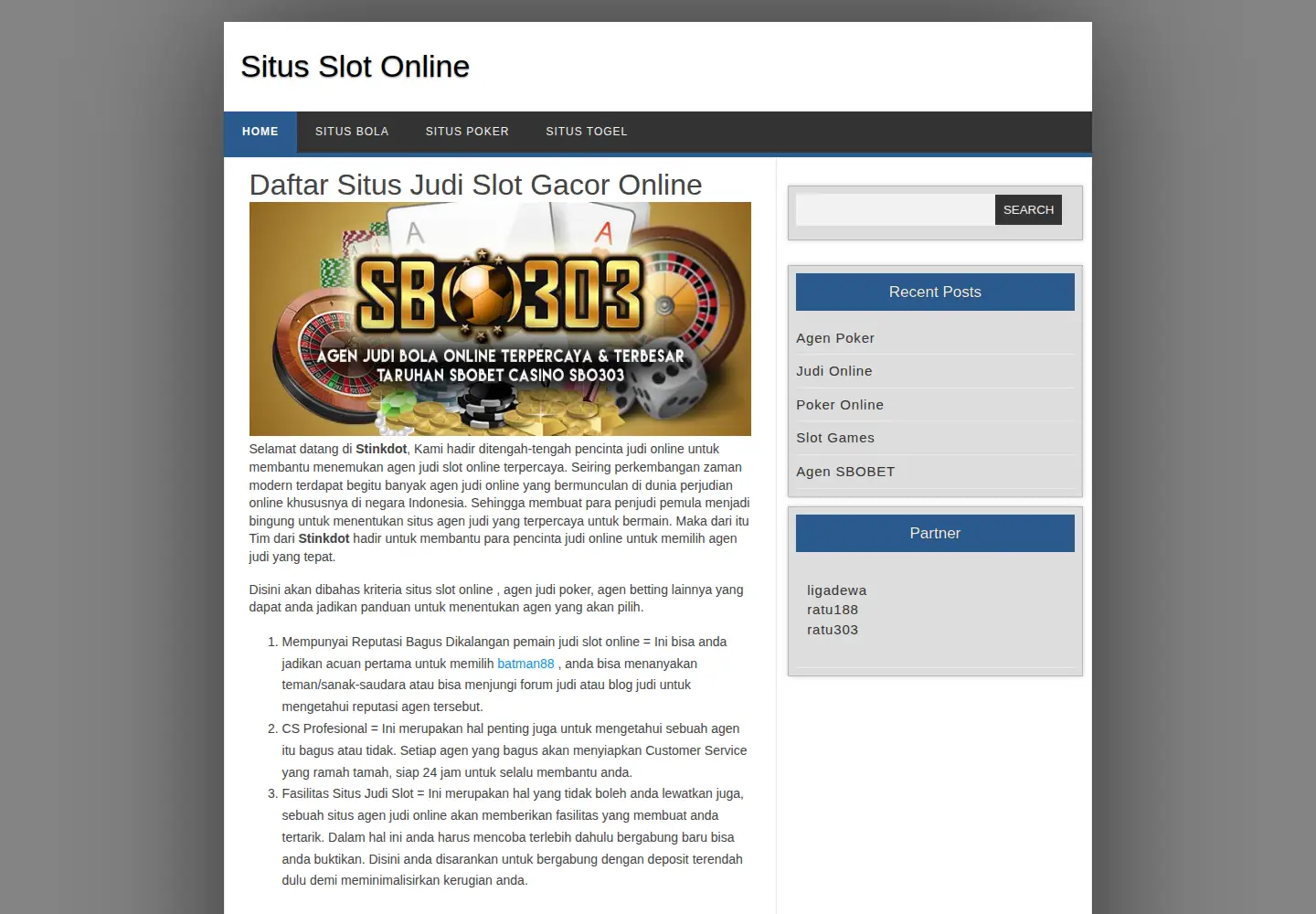 Screenshot of stinkdot.org