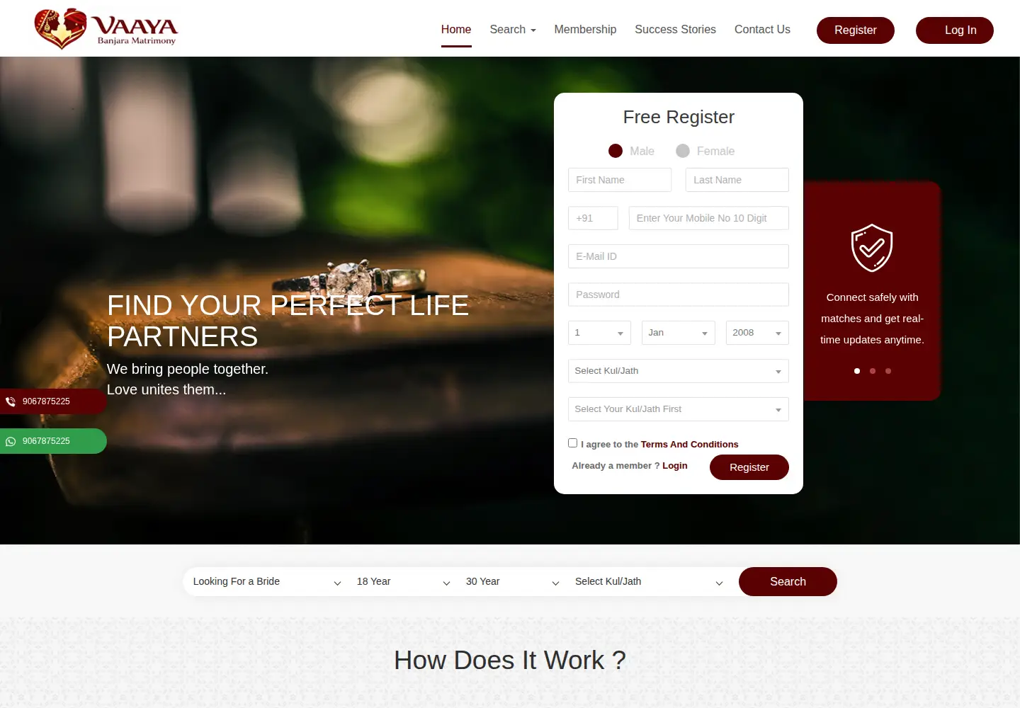 Captured homepage of vaaya.org in the current scan