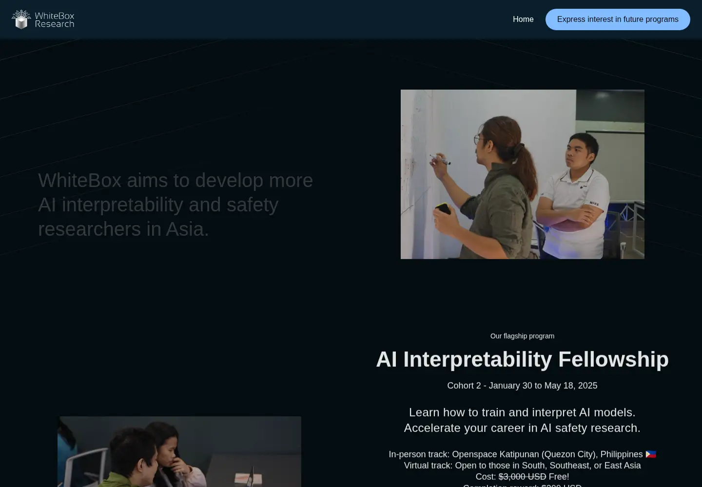 Screenshot of whiteboxresearch.org