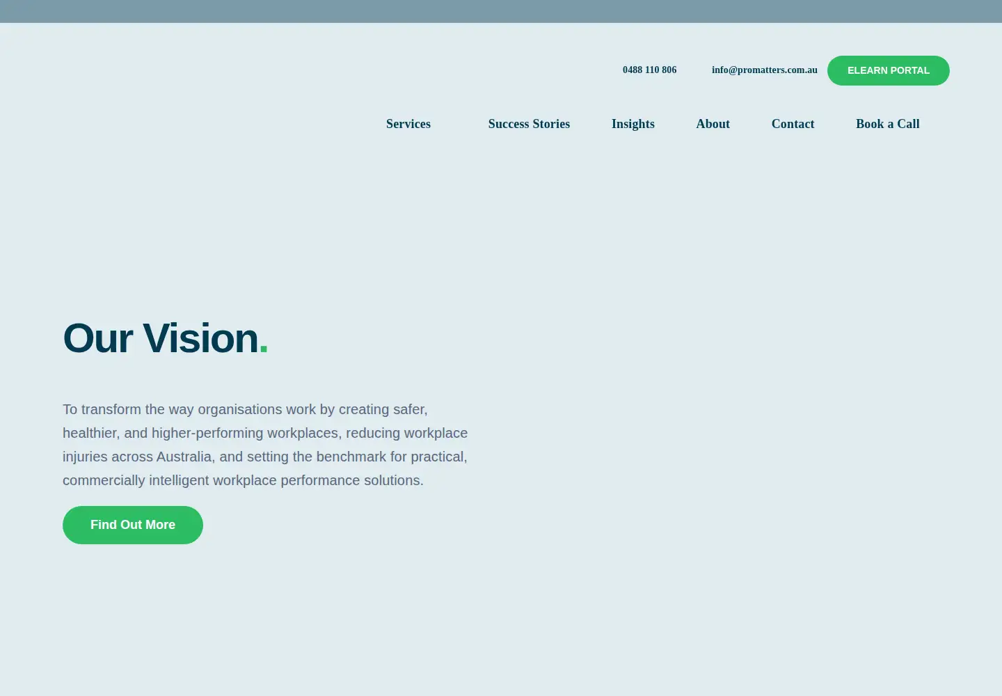 Captured homepage of productivitymatters.com.au in the current scan