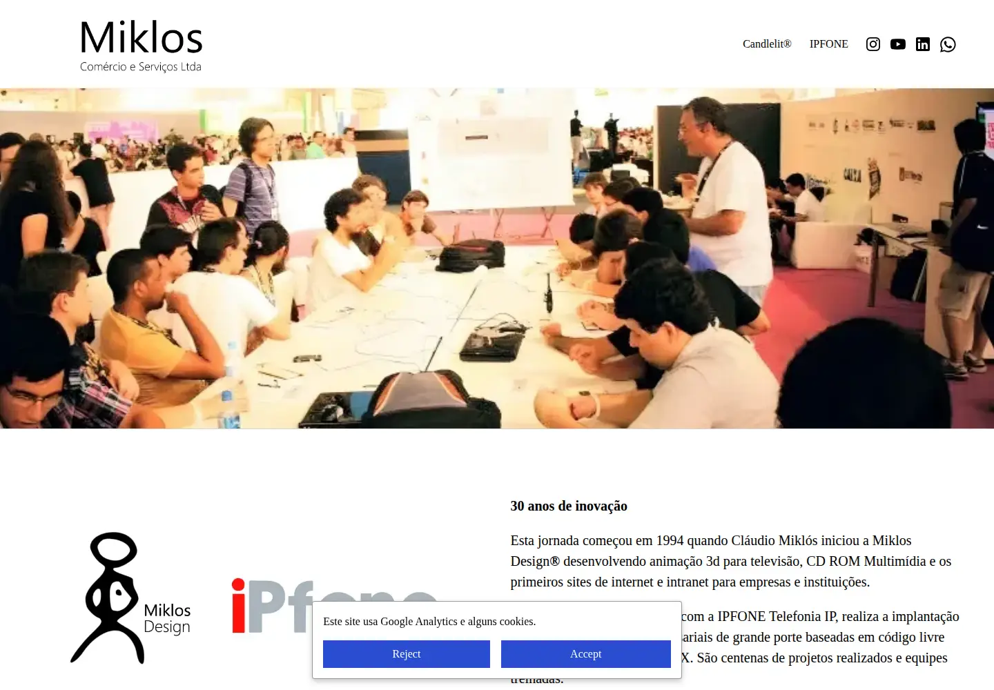Captured homepage of miklos.com.br in the current scan