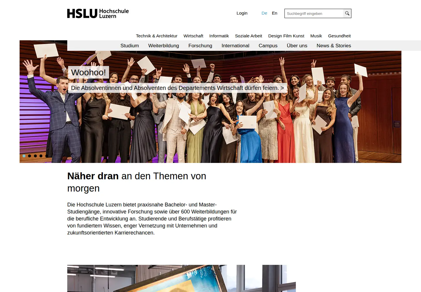 Screenshot of hslu.ch