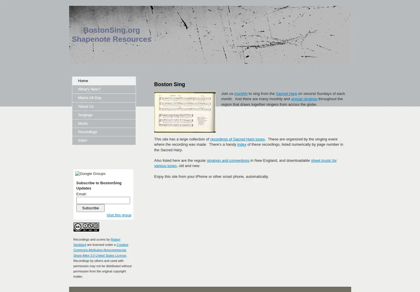 Screenshot of bostonsing.com