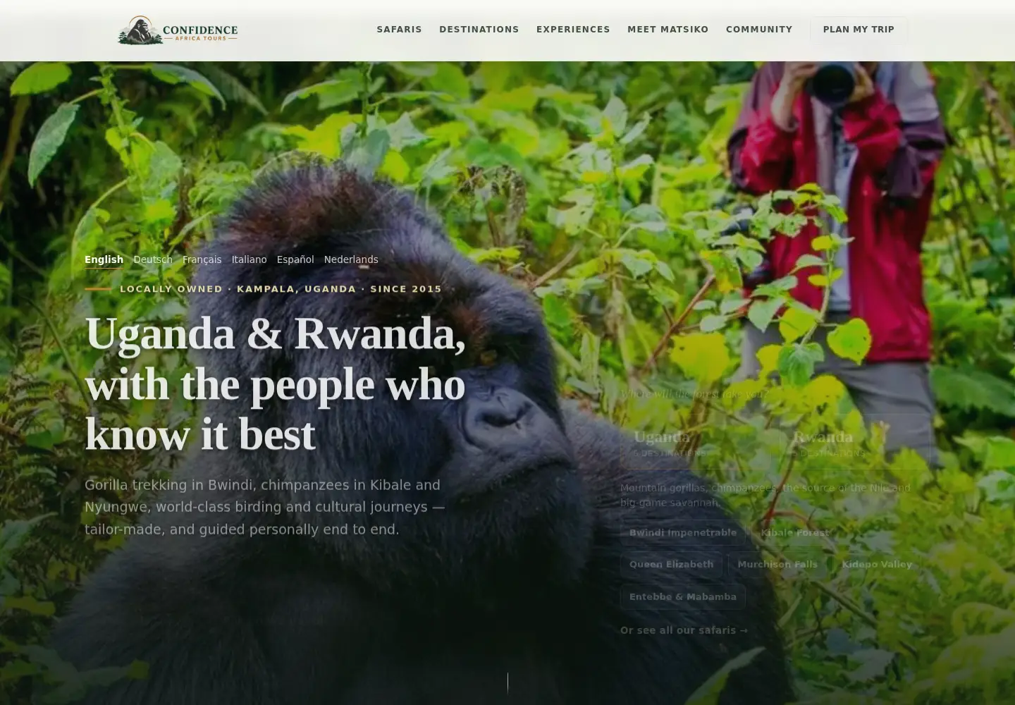 Screenshot of confidenceafricatours.com
