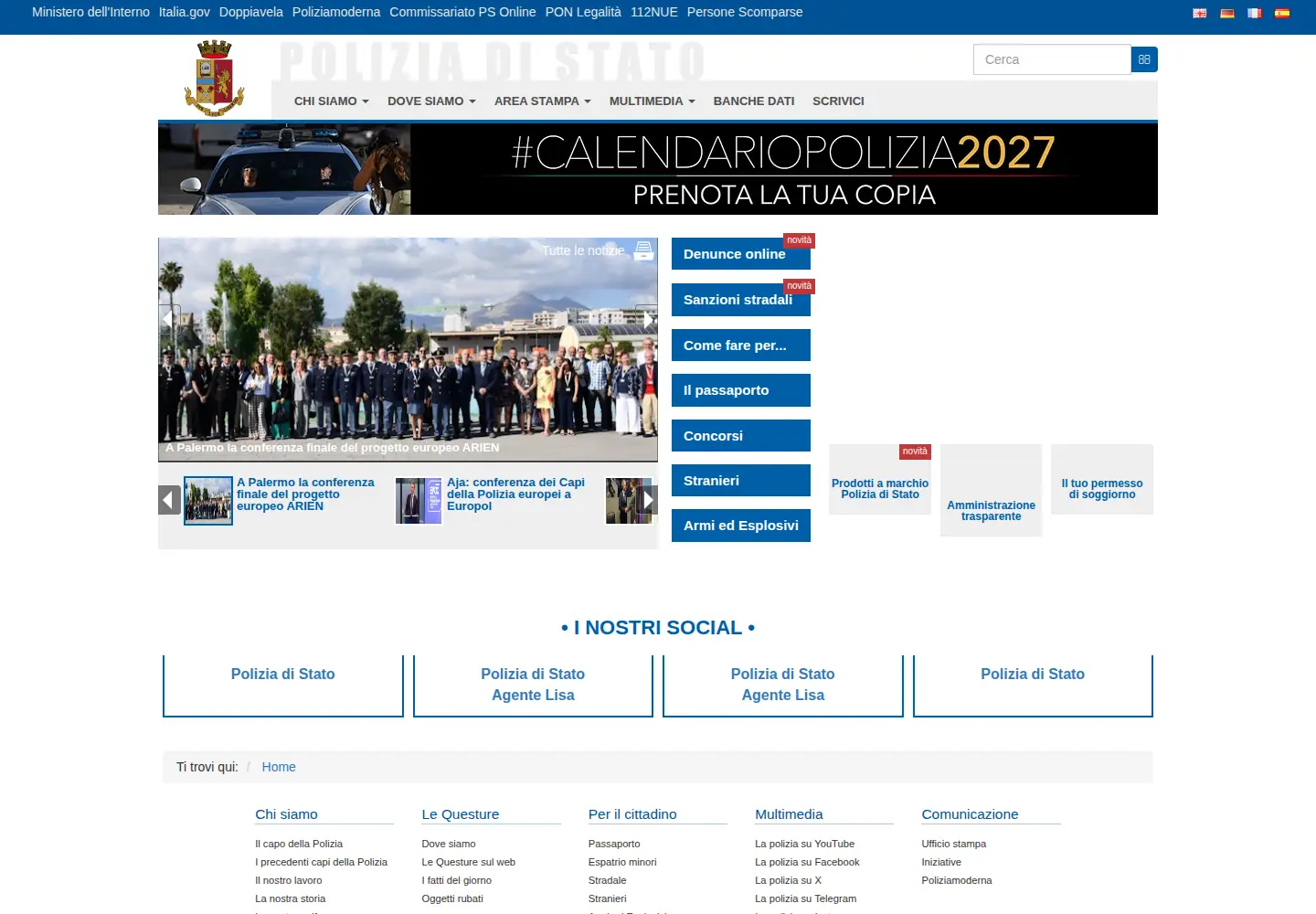 Screenshot of poliziadistato.it