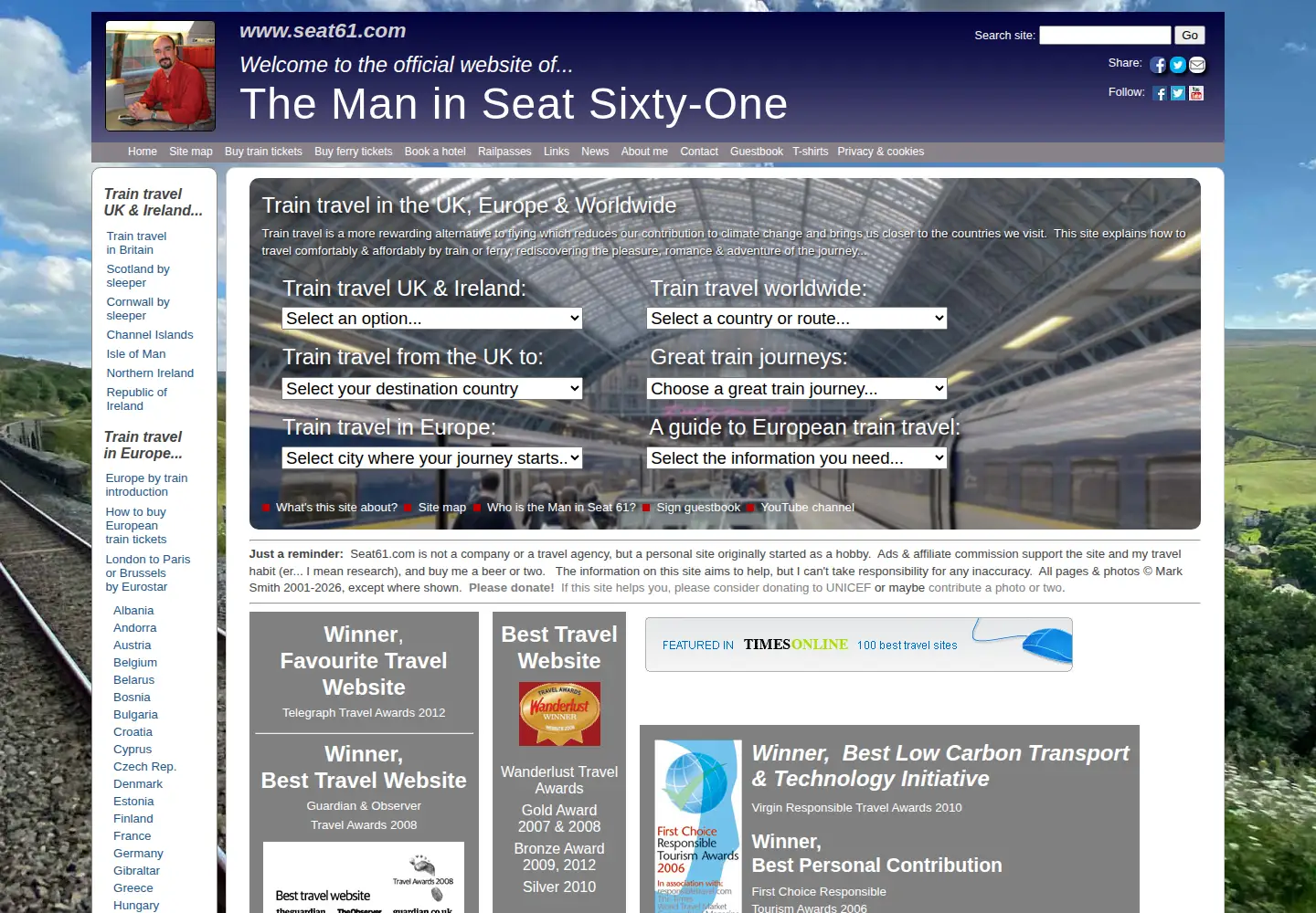 Screenshot of seat61.com