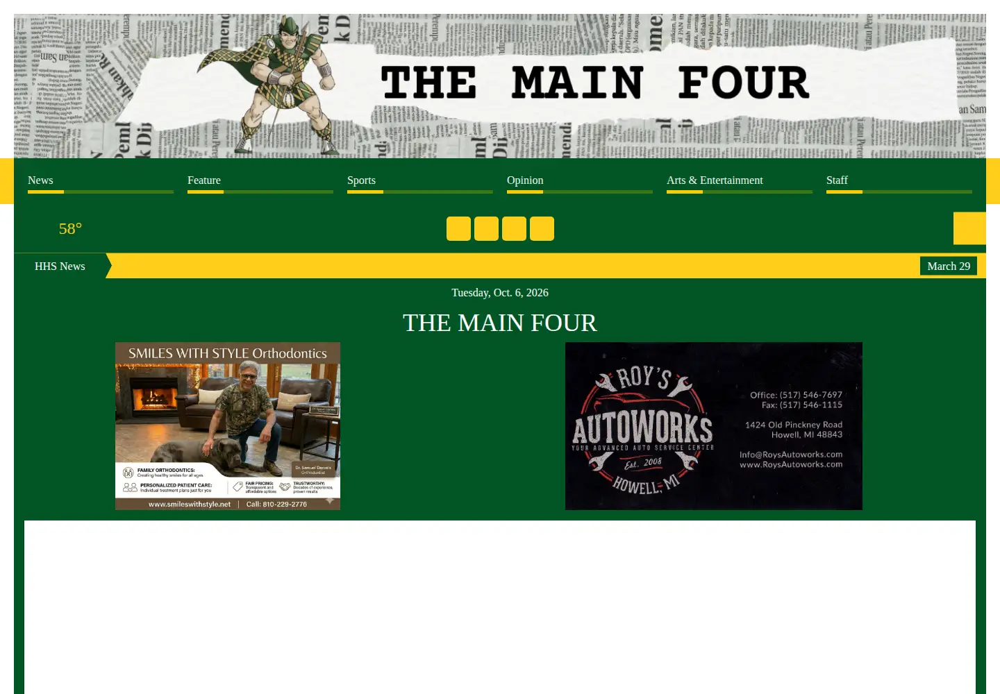 Captured homepage of howellmainfour.com in the current scan