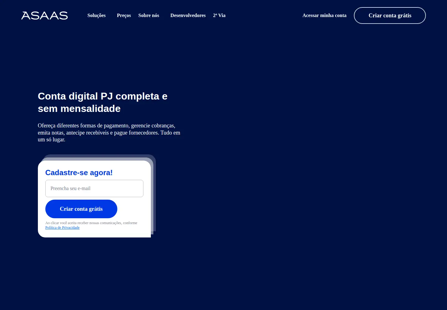 Screenshot of asaas.com