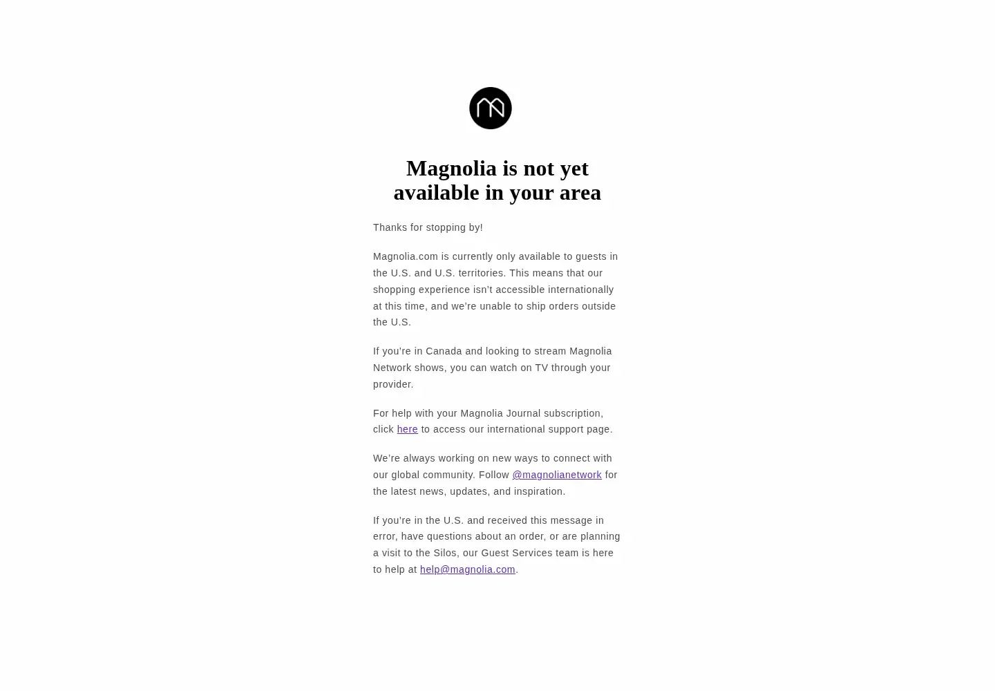 Screenshot of magnolia.com
