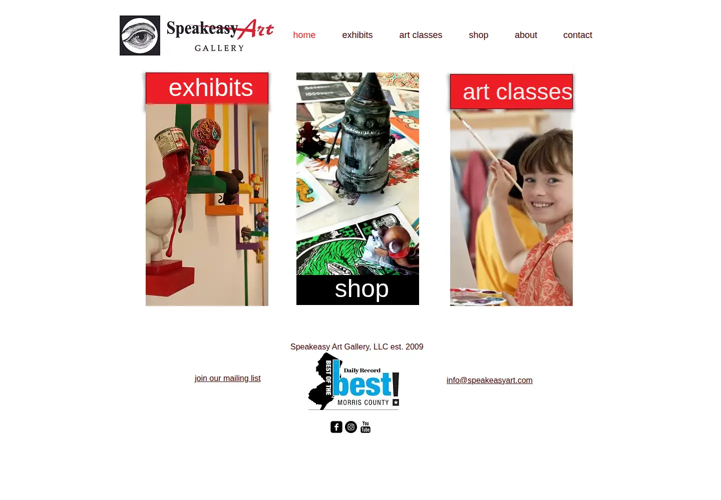 Captured homepage of speakeasyart.com in the current scan