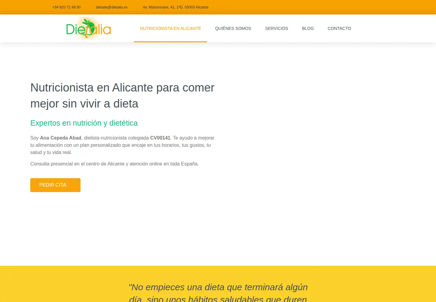 Screenshot of dietalia.es