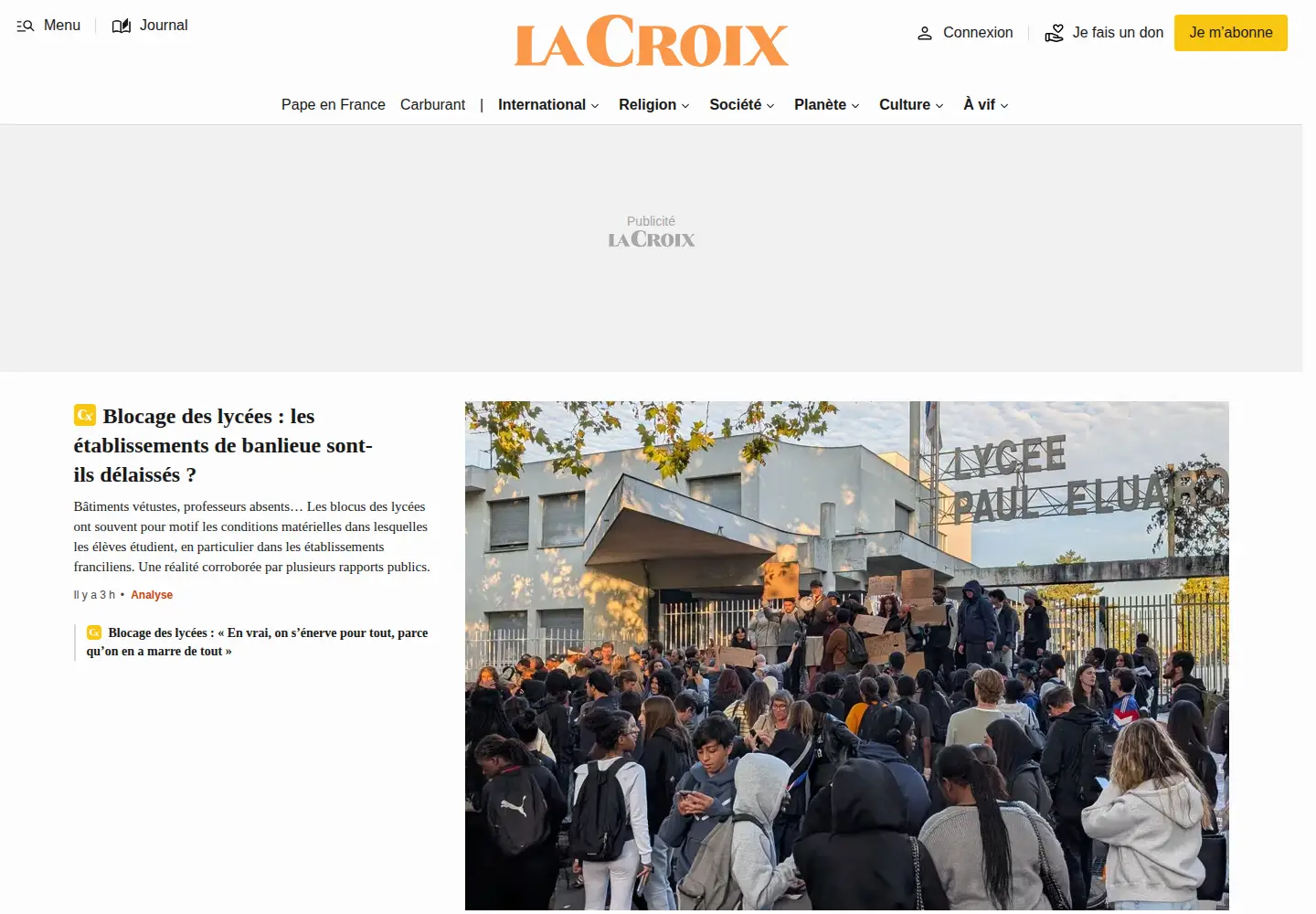 Screenshot of la-croix.com