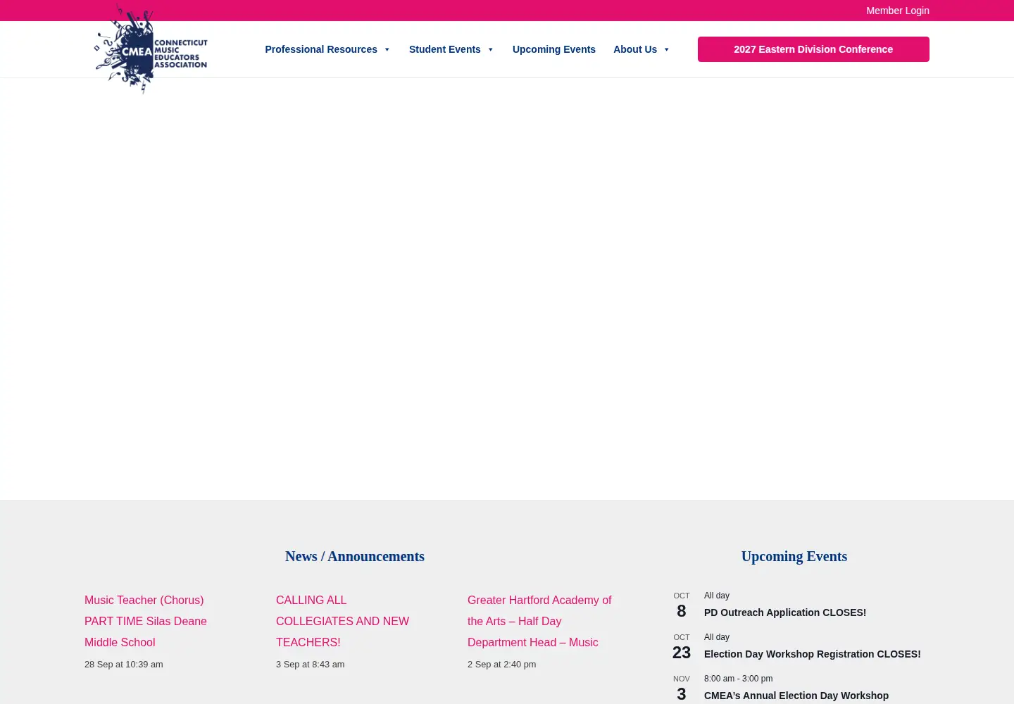 Captured homepage of cmea.org in the current scan
