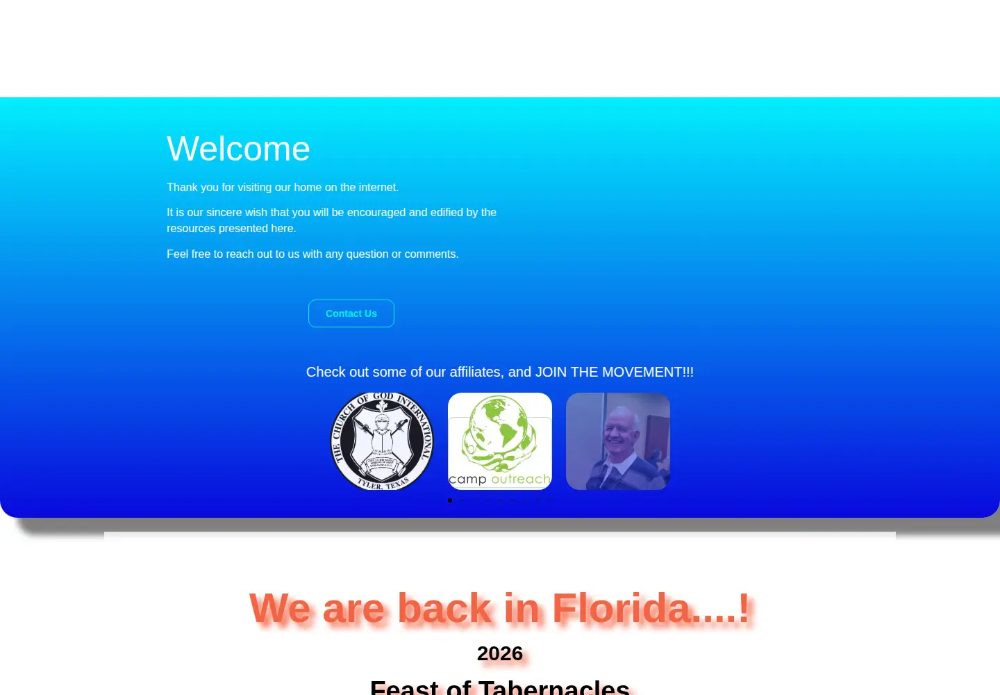 Captured homepage of commonfaithnetwork.org in the current scan