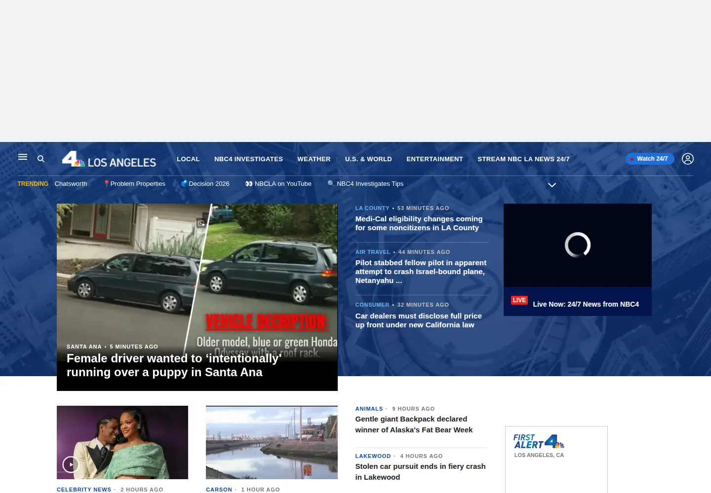 Screenshot of nbclosangeles.com