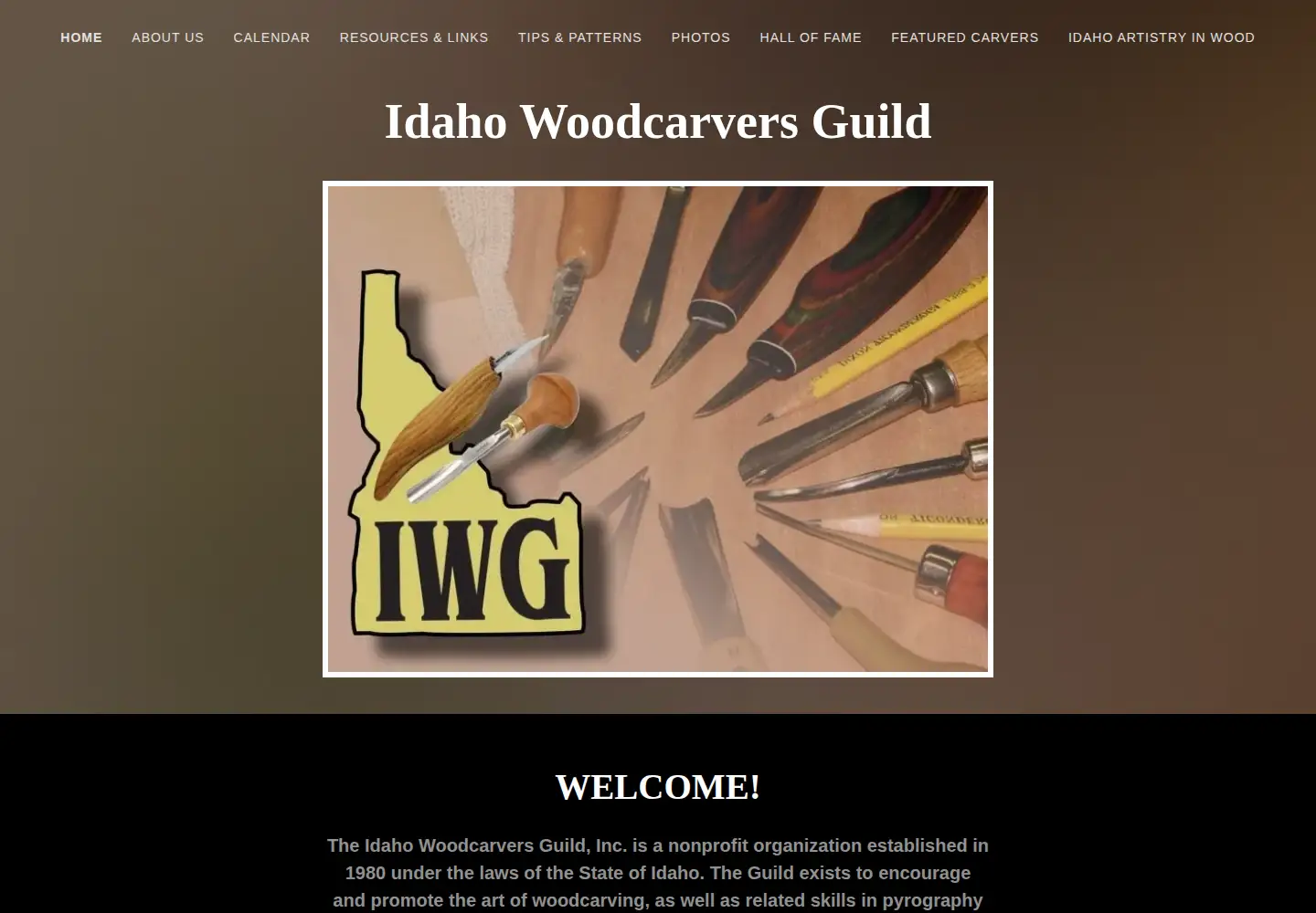 Screenshot of idahowoodcarversguild.org