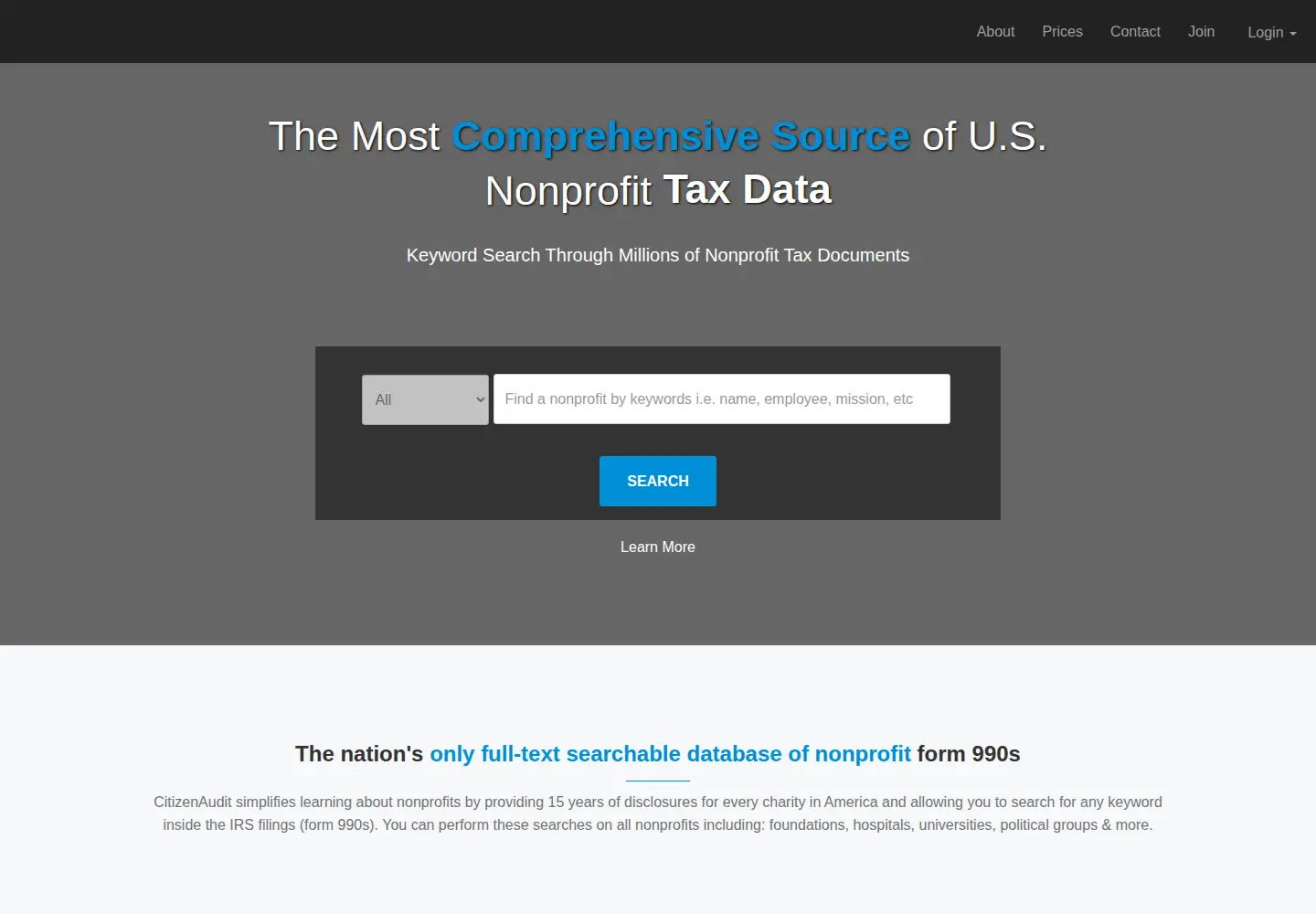 Screenshot of citizenaudit.org