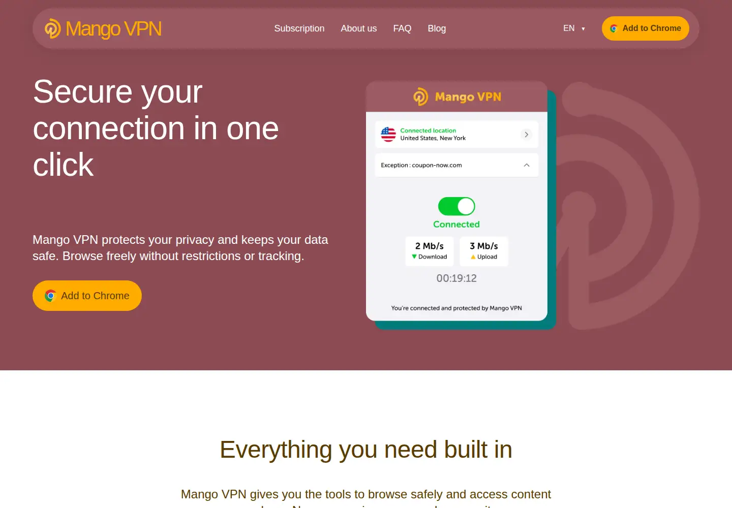 Screenshot of mangovpn.app