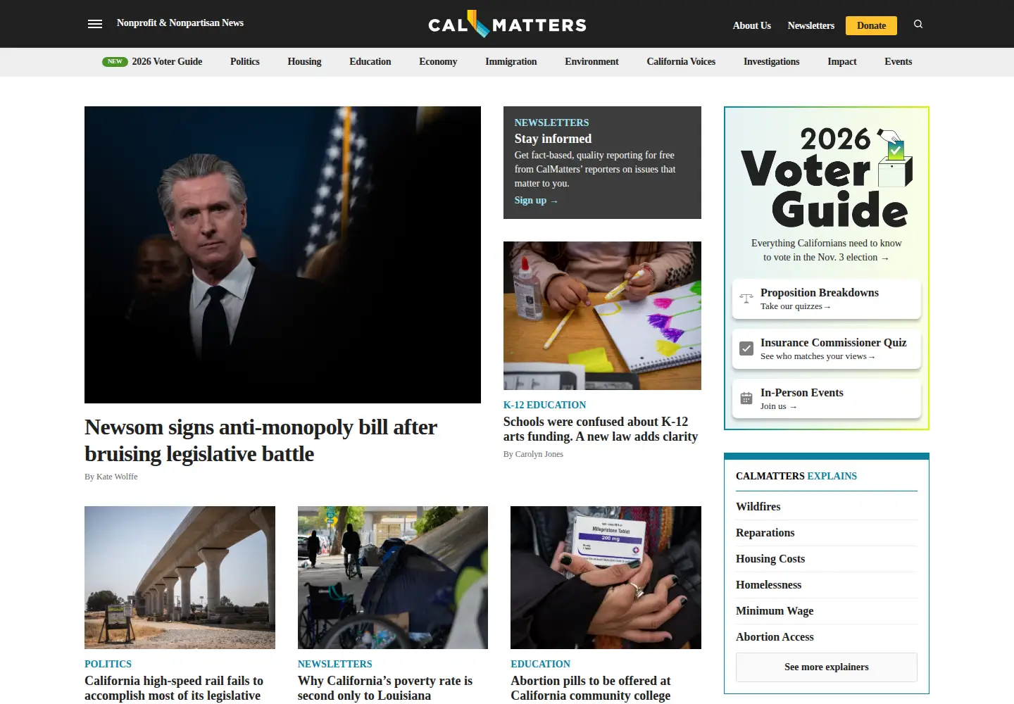 Screenshot of calmatters.org